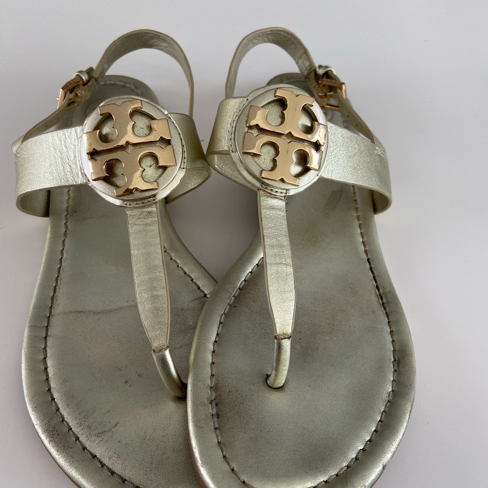 Tory Burch Silver and Gold Sandals